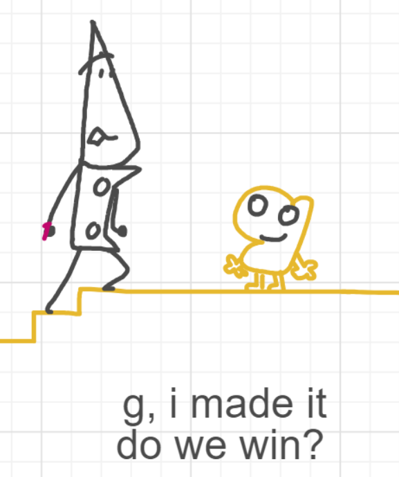 A panel from Running Duos, episode four of the Board Boards object show by Furretwalk/WalkingFurret.